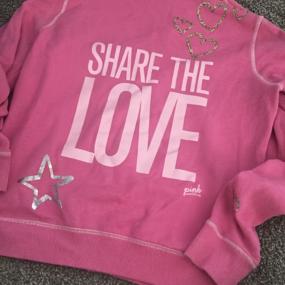 PINK Victoria's Secret Pink Sweatshirt with Silver Accents vintage